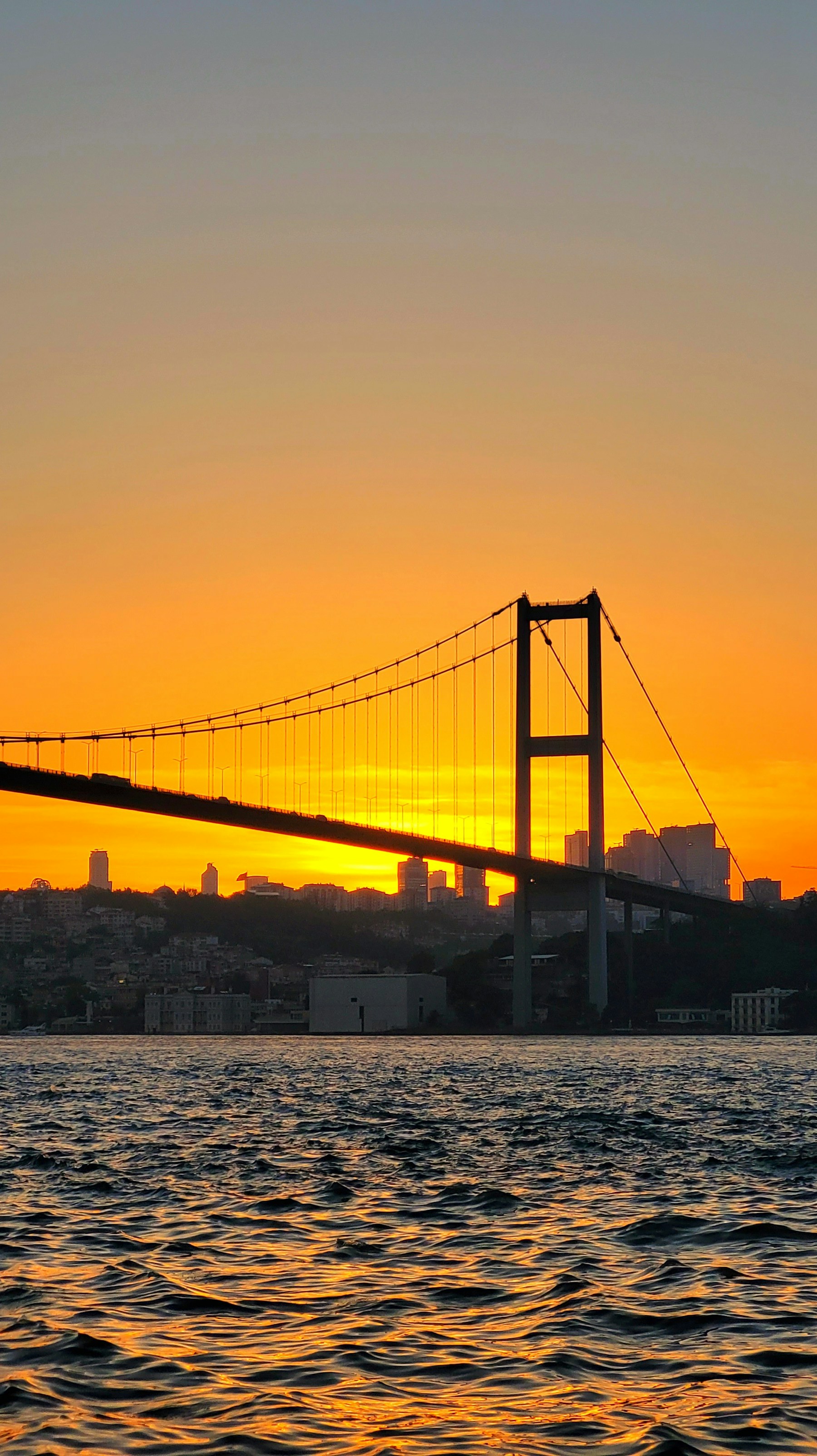 İstanbul Boğazı’nda gün batımı ve köprü